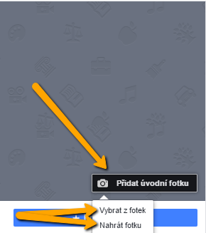 nahrání úvodní fotky na Facebook