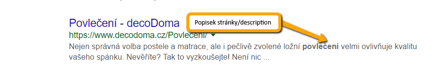 Popisek stránky neboli description