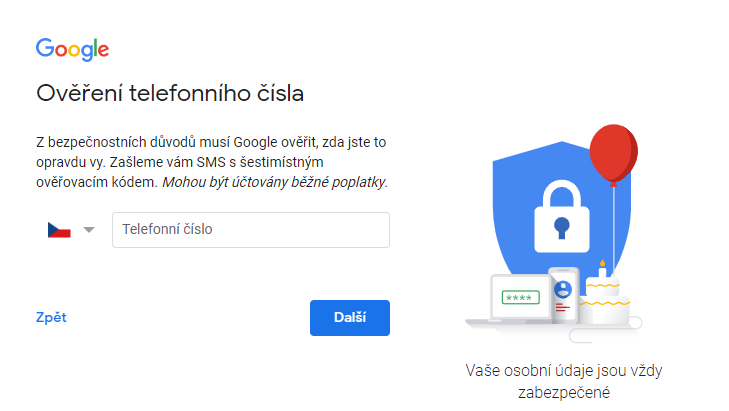 Povinné ověření telefonního čísla