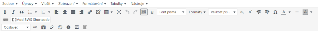 tlačítka redakčních systému wordrpress