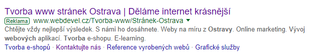 rozšíření o odkazy v Google Ads